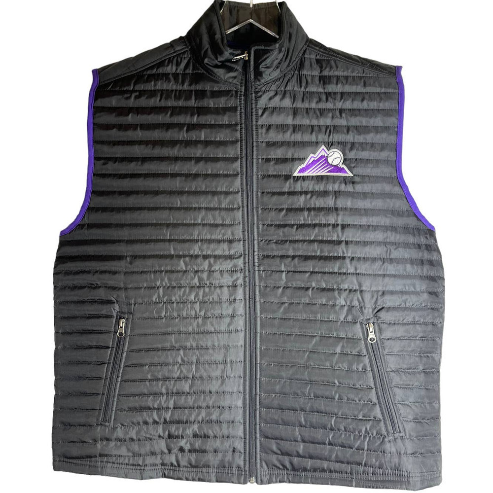 MLB Baseball Colorado Rockies Team Full Zippered Puffer Vest